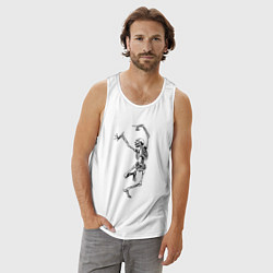 Майка мужская хлопок Скелет и балет, цвет: белый — фото 2