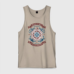 Майка мужская хлопок Морской исследователь, цвет: миндальный