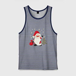 Мужская майка Дед Мороз с подарками Новый год