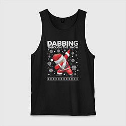 Мужская майка Dabbing Santa, through the snow