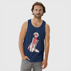 Майка мужская хлопок Просто Рей Аянами - Ева, цвет: тёмно-синий — фото 2