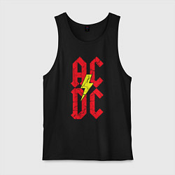 Майка мужская хлопок AC DC logo, цвет: черный