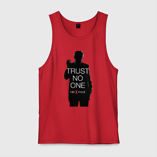 Мужская майка X files - курильщик / Красный – фото 1