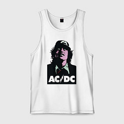 Майка мужская хлопок Angus young - ACDC, цвет: белый