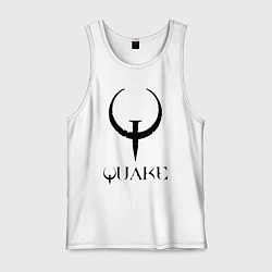 Майка мужская хлопок Quake I logo, цвет: белый