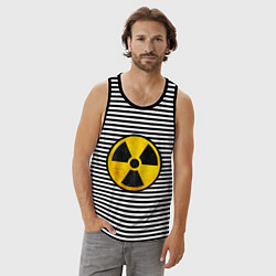 Майка мужская хлопок Atomic Nuclear, цвет: черная тельняшка — фото 2