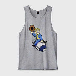 Майка мужская хлопок Vault boy - bomb rider, цвет: меланж