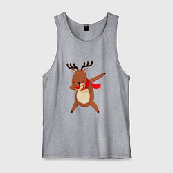 Майка мужская хлопок Новогодний олень дэб, цвет: меланж
