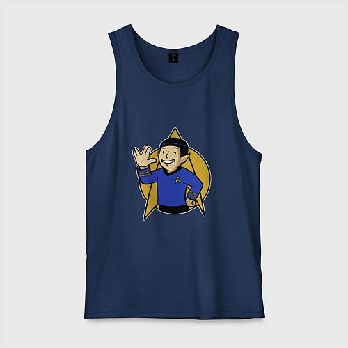 Мужская майка Spoke - vault boy / Тёмно-синий – фото 1
