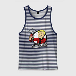 Майка мужская хлопок Vault boy - nuka cola, цвет: синяя тельняшка