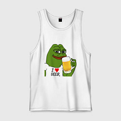 Майка мужская хлопок Drink Pepe, цвет: белый