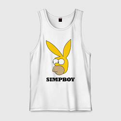 Майка мужская хлопок Simpboy - rabbit Homer, цвет: белый