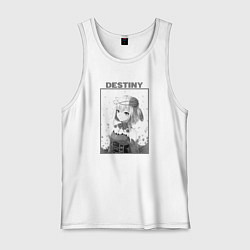 Майка мужская хлопок Destiny BW Art - Takt Op Destiny, цвет: белый