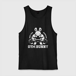Майка мужская хлопок Gym bunny powerlifting, цвет: черный