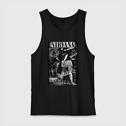 Майка мужская хлопок Nirvana bleach, цвет: черный