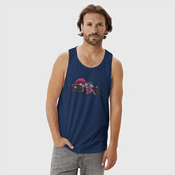 Майка мужская хлопок JDM Girl, цвет: тёмно-синий — фото 2