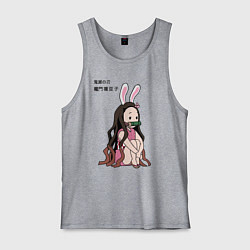 Майка мужская хлопок Милашка Незуко из аниме клинок рассекающий демонов, цвет: меланж