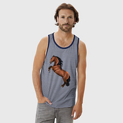 Майка мужская хлопок Лузитано, цвет: синяя тельняшка — фото 2