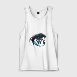 Майка мужская хлопок Креветка киберпанк, цвет: белый