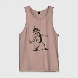 Майка мужская хлопок Бендер граффити, цвет: пыльно-розовый