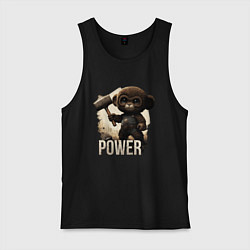 Майка мужская хлопок Animal power, цвет: черный