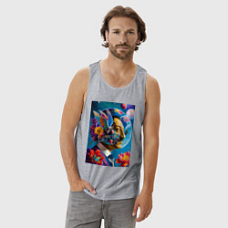 Майка мужская хлопок Профиль Сальвадор Дали, цвет: меланж — фото 2