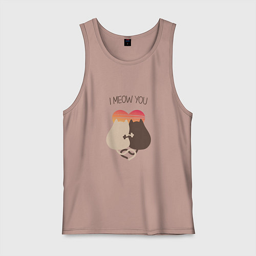 Мужская майка Коты на закате / Пыльно-розовый – фото 1