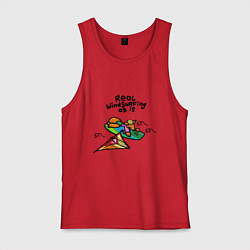 Майка мужская хлопок Виндсёрфинг как есть, цвет: красный