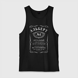 Майка мужская хлопок Альберт в стиле Jack Daniels, цвет: черный