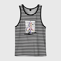 Майка мужская хлопок Элис Асмодей на фоне манги, цвет: черная тельняшка