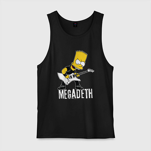 Мужская майка Megadeth Барт Симпсон рокер / Черный – фото 1