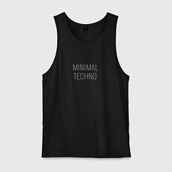 Майка мужская хлопок Minimal techno тонкая надпись, цвет: черный
