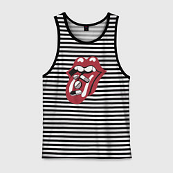 Майка мужская хлопок Rolling stones pills, цвет: черная тельняшка