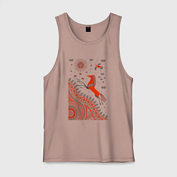 Майка мужская хлопок Мезенский конь, цвет: пыльно-розовый