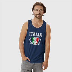 Майка мужская хлопок Italy map, цвет: тёмно-синий — фото 2