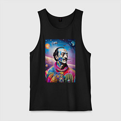 Майка мужская хлопок Salvador Dali in space, цвет: черный