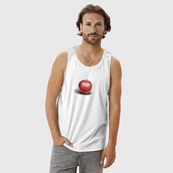 Майка мужская хлопок Красное яблоко, цвет: белый — фото 2