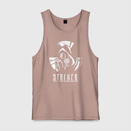 Мужская майка STALKER противогаз / Пыльно-розовый – фото 1