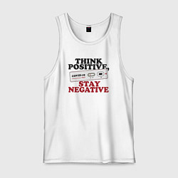 Мужская майка Think positive stay negative