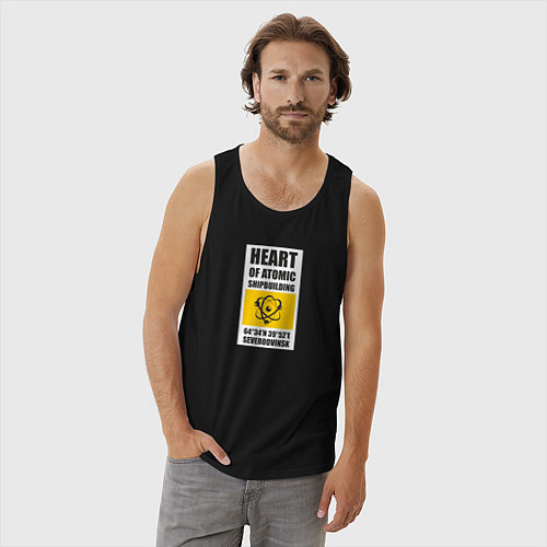 Мужская майка Северодвинск сердце атомного флота / Черный – фото 3