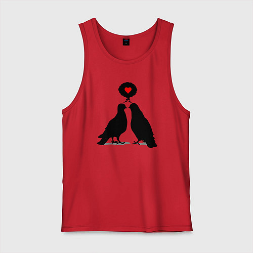 Мужская майка Birds love / Красный – фото 1