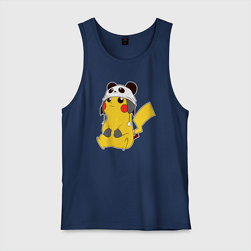 Мужская майка Pika panda / Тёмно-синий – фото 1