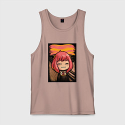 Майка мужская хлопок Anya forger, цвет: пыльно-розовый