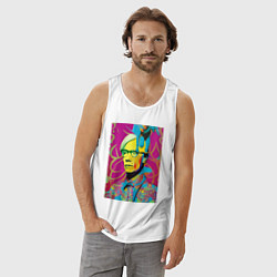 Майка мужская хлопок Andy Warhol - pop art, цвет: белый — фото 2