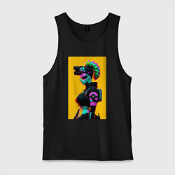 Мужская майка Мардж Симпсон - киберпанк