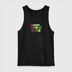 Майка мужская хлопок The Super Mario Bros Братья Супер Марио, цвет: черный