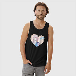 Майка мужская хлопок Марта 7 в сердечке, цвет: черный — фото 2