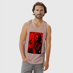 Майка мужская хлопок John Wick Baba Yaga art, цвет: пыльно-розовый — фото 2