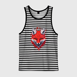 Майка мужская хлопок Лисий демон, цвет: черная тельняшка