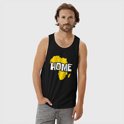 Майка мужская хлопок Африка дом, цвет: черный — фото 2